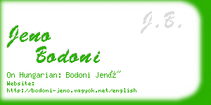 jeno bodoni business card